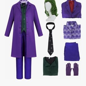 Men's Joker Purple and Green Superhero Costume Set Size Large